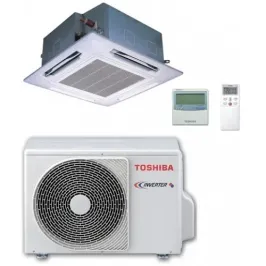 Toshiba commerciële airconditioners 37000 BTU cassette-unit RAV-SM1104UTP-E+RAV-SM1104ATP-E 4-weg cassette 11,0 kW warmtepompen 