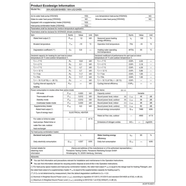 Panasonic Aquarea T-CAP Wärmepumpe KIT-AQC12HE8 12 kW 400 v R410-a SuperQuiet Kombi-Hydromodul Generation H dreiphasig KIT-AQ...