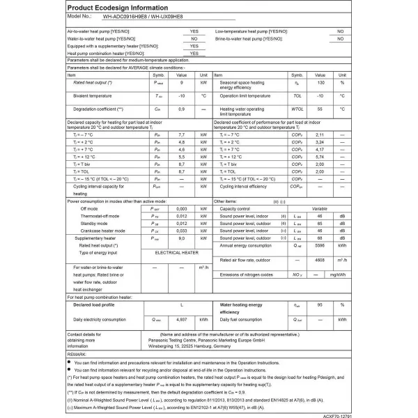 Panasonic Aquarea T-CAP Wärmepumpe KIT-AXC09HE8 9 kW 400 v R410-a Kombi-Hydromodul Generation H dreiphasig KIT-AXC09HE8