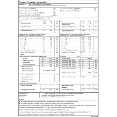 Panasonic Aquarea T-CAP Wärmepumpe KIT-AXC12HE8 12 kW 400 v R410-a Kombi-Hydromodul Generation H dreiphasig KIT-AXC12HE8