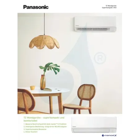 Panasonic 4.2 kW Mono Split CS-TZ42ZKEW CU-TZ42ZKE Klimaanlagen Wand TZ Kompakt Weiß 15000 Btu WiFi R-32 A++ A+ CS-TZ42ZKEW+C...