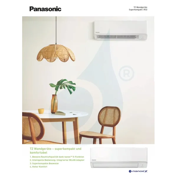 Panasonic 7.1 kW Mono Split CS-TZ71ZKEW CU-TZ71ZKE Klimaanlagen Wand TZ Kompakt Weiß 24000 Btu WiFi R-32 A++ A+ CS-TZ71ZKEW+C...