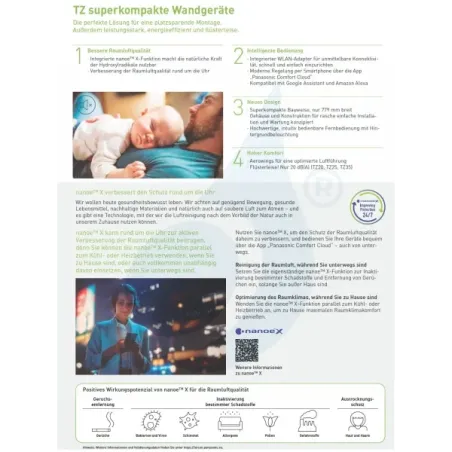 Panasonic 7.1 kW Mono Split CS-TZ71ZKEW CU-TZ71ZKE Klimaanlagen Wand TZ Kompakt Weiß 24000 Btu WiFi R-32 A++ A+ CS-TZ71ZKEW+C...