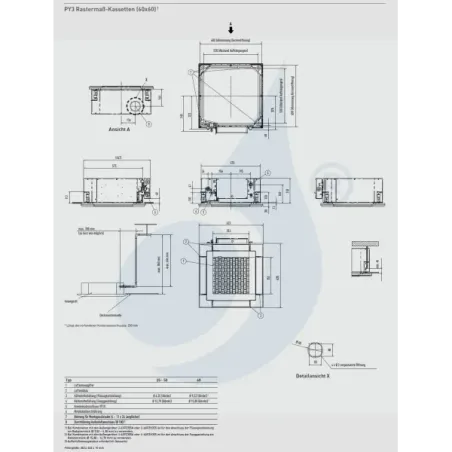 Panasonic 2.5 kW Mono Split S-25PY3E U-25PZ3E5 Klimaanlagen Kassettengerät 60 x 60 4 wege Steuerdraht 9000 Btu R-32 S-25PY3E+...