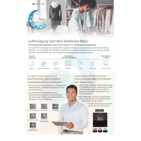 Panasonic 5.0 kW Mono Split S-50PY3E U-50PZ3E5 Klimaanlagen Kassettengerät 60 x 60 4 wege Steuerdraht 18000 Btu R-32 S-50PY3E...