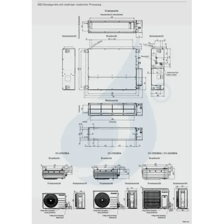 Panasonic 2.5 kW Mono Split CS-Z25UD3EAW CU-Z25UBEA Klimaanlagen Kanaleinbaugeräte Geringe Prävalenz 9000 Btu R-32 CS-Z25UD3E...
