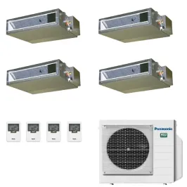 Panasonic Quadri Ducted 2.5+2.5+2.5+3.5 kW CU-4Z80TBE CS-Z25UD3EAW CS-Z25UD3EAW CS-Z25UD3EAW CS-Z35UD3EAW Klimaanlagen Z-UB-9...