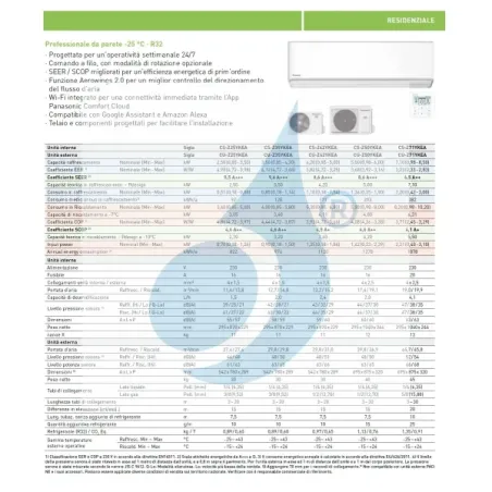 Klimaanlagen Panasonic Mono Split 3.5 kW Weiß CS-Z35YKEA CU-Z35YKEA