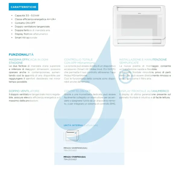 Midea Duo Split 12+12 Btu Console M2OE-18HFN8-Q