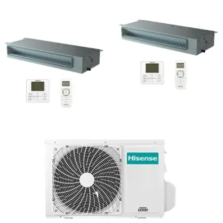 Climatiseur split Hisense Duo 9+12 BTU, canal 3AMW62U4RJC