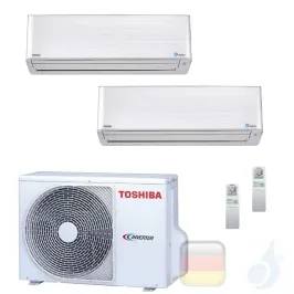 Toshiba airconditioning Duo Splitwand 9000+15000 Btu R-32 Super Daiseikai 9 M10PKVPG M16PKVPG 2M18U2AVG A++ A++ 2,5+4,2 kW M10P.