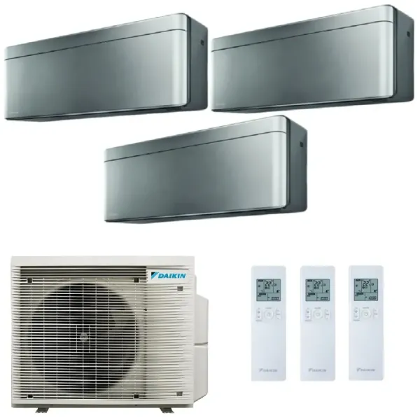 Climatiseur split Daikin Trio 7+7+7 élégant argenté 3MXM40A9
