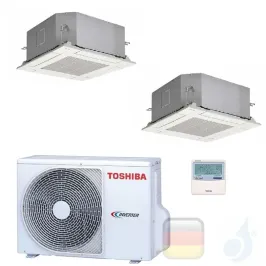 Toshiba Klimaanlagen Duo Split Kassettengerät Slim 60x60 9000+12000 R-32 M10U2MUVG M13U2MUVG 2M14U2AVG A++ A+ 2.5+3.5 kW M10U... 2