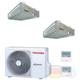 Toshiba Klimaanlagen Duo Split Kanalgerät Slim 60x60 9000+12000 R-32 M10U2DVG M13U2DVG 2M14U2AVG A++ A+ 2.5+3.5 kW M10U2DVG+M...