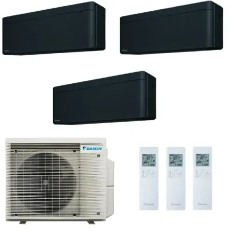 Climatiseur split Daikin Trio 7+7+9 élégant noir 3MXM40A9