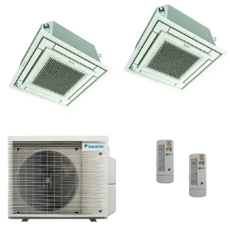Climatiseur cassette Daikin Duo Split 9+9 2MXM50A9 BRC7F530W