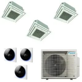Daikin Trio Split 12+12+12 Cassette 3MXM68A9 BRC1H52-W-K-S