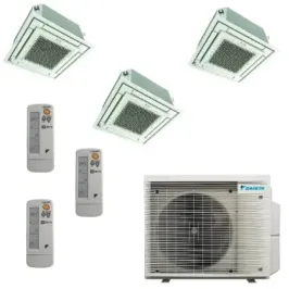 Climatiseur cassette Daikin Trio Split 9+12+12 3MXM52A9 BRC7F530W