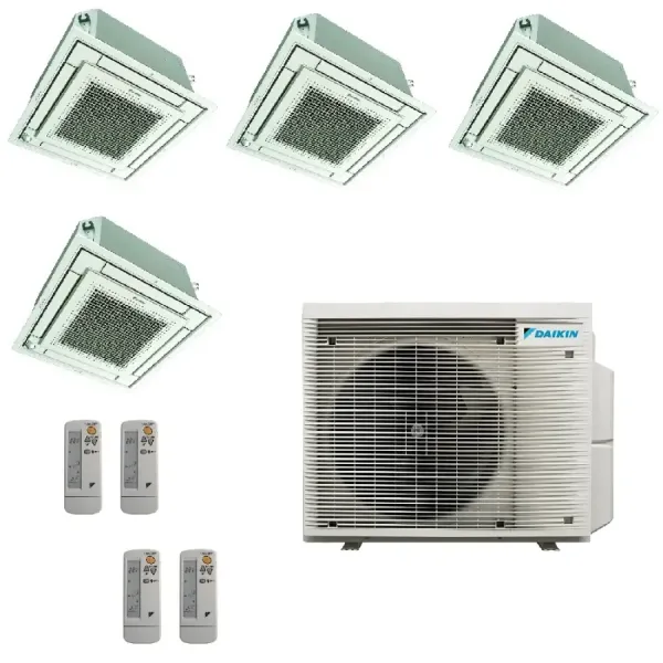 Daikin Quadri Split 9+9+9+9 Cassette Airconditioner 4MXM68A9 BRC7F530W