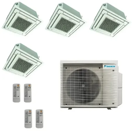 Climatiseur cassette Daikin Quadri Split 9+9+9+9 4MXM80A9 BRC7F530W