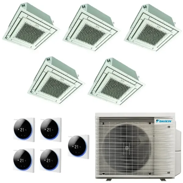 Cassette Daikin Penta Split 9+9+9+9+12 5MXM90A9 BRC1H52-W-K-S
