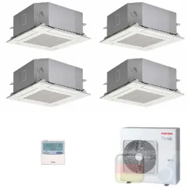 Toshiba Klimaanlagen Quadri Kassettengerät 60x60 12000+12000+12000+12000 Btu + RAS-4M27U2AVG-E R-32 A++ A+ 3.5+3.5+3.5+3.5 kW...