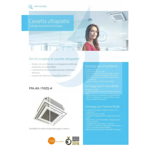 Unité intérieure de climatiseur Daikin 21000 FFA60A9 BRC7F530W