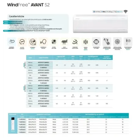 Climatiseur split mono Samsung 18 000 BTU AR70F18C1AWNEU AR70F18C1AWXEU Blanc