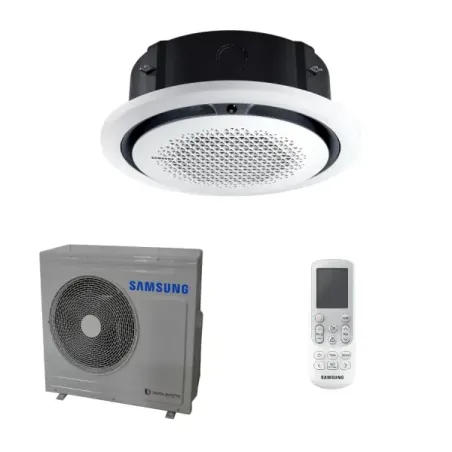 Climatiseur monosplit Samsung 24 000 BTU, cassette, plaque ronde 360°, blanc, 220 V