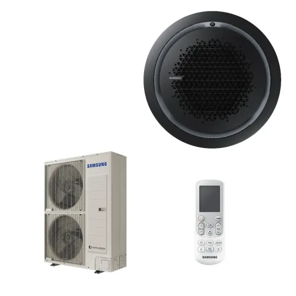 Climatiseur monosplit Samsung 40 800 BTU Cassette, plaque ronde 360°, noir, 220 V