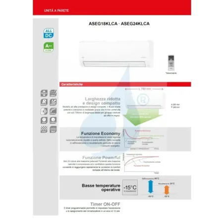 Fujitsu Mono Split 18000 Btu ASEG18KLCA AOEG18KLCA White