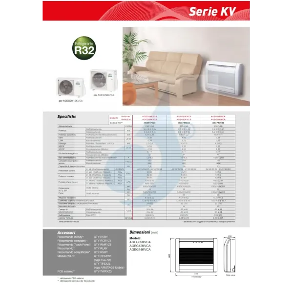 Fujitsu Mono Split 12000 Btu AGEG12KVCA AOEG12KVCA Wit