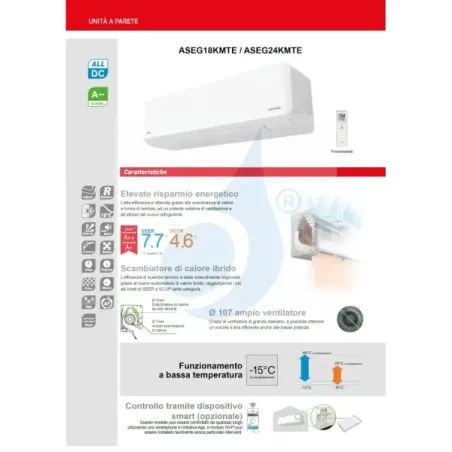 Fujitsu Indoor Unit KM LARGE ASEG24KMTE 24000 Btu Wall Mounted