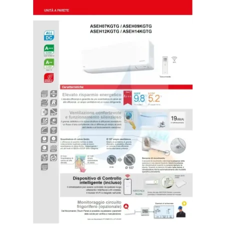 Fujitsu Duo Split 15+15 KGTG AOEG24KBCA3 Wandgemonteerde WiFi-airconditioner