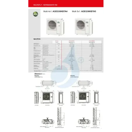 Fujitsu Quadri Split 12+12+12+15 KGTG WiFi AOEG36KBTA5 Wit