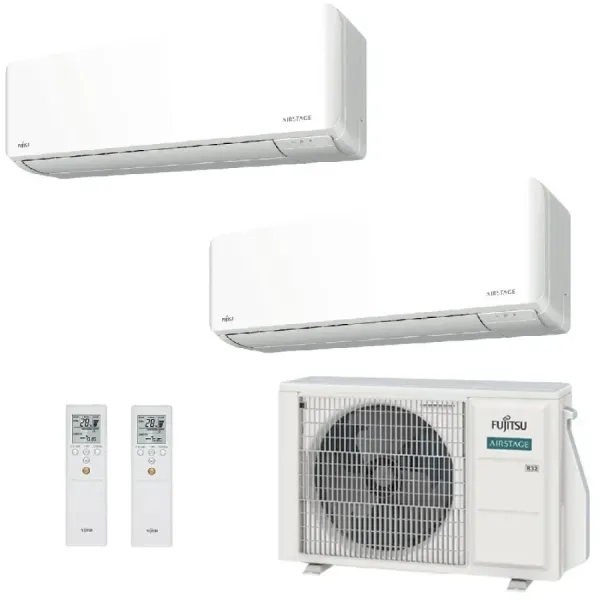 Fujitsu Duo Split 7+12 KMCG AOEG14KBCA2 Wall-Mounted Air Conditioner with WiFi