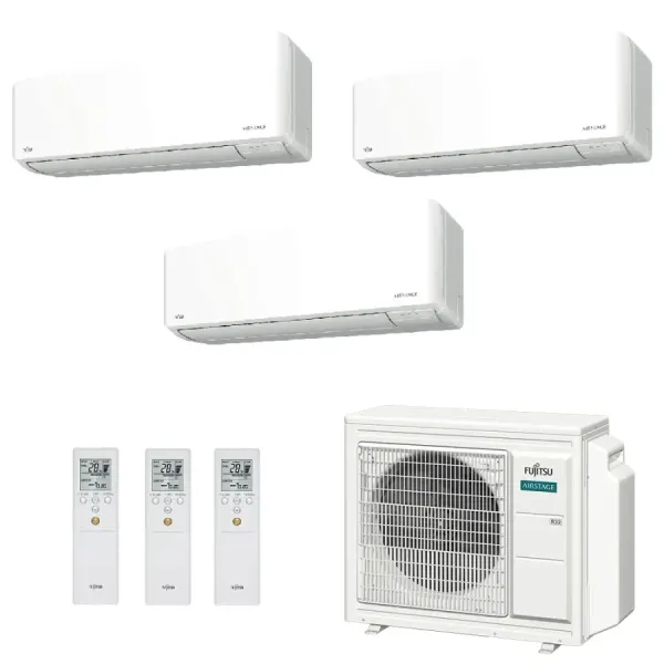 Fujitsu Trio Split 7+7+15 KMCG WiFi air conditioner AOEG24KBCA3