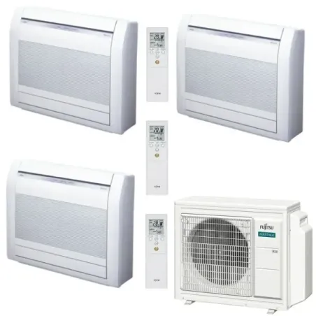 Fujitsu Trio Split 9+9+9 vloerairco KV AOEG18KBCA3