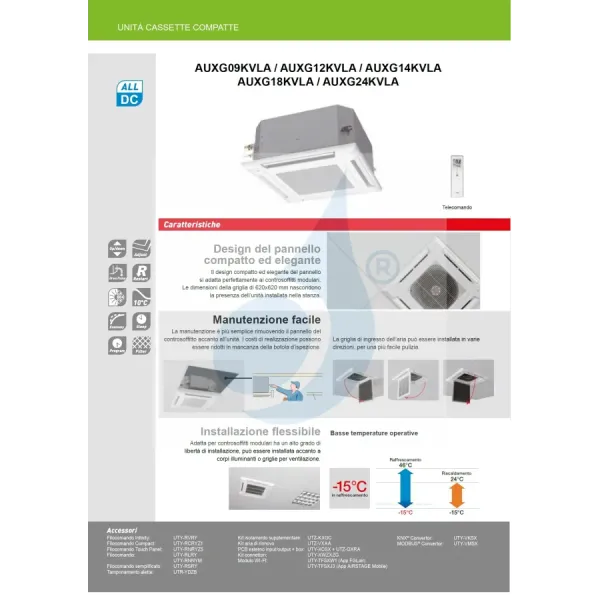 Climatiseur cassette Fujitsu Duo Split 7+12 AOEG14KBCA2