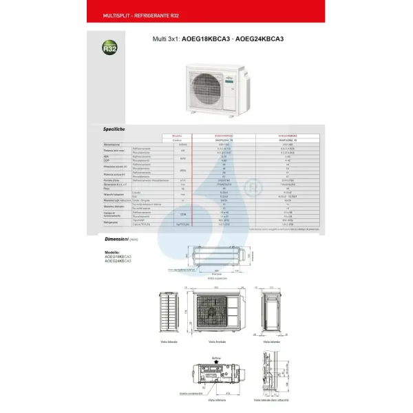 Fujitsu Trio Split 9+9+9 KL-Kanal air conditioner AOEG18KBCA3