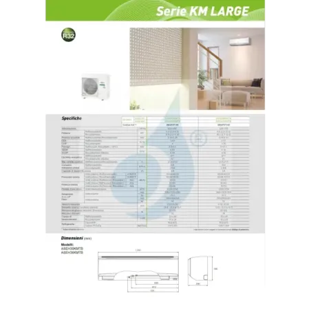 Climatiseur split mono Fujitsu 30 000 Btu ASEH30KMTB AOEH30KMTB 220 V