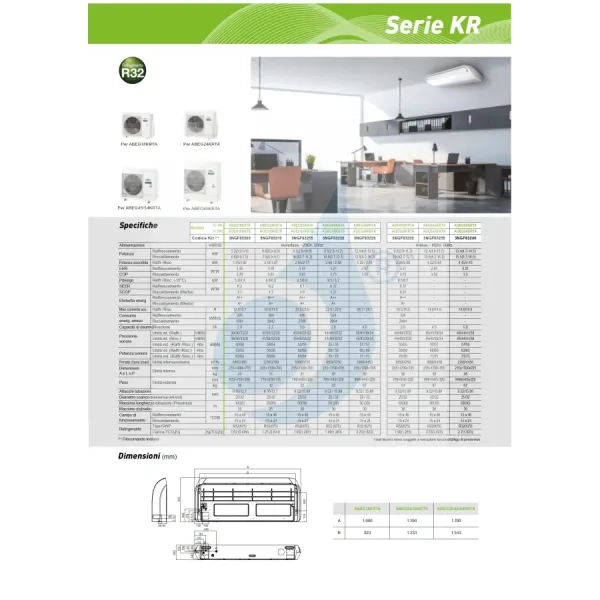 Climatiseur split mono Fujitsu 45 000 BTU ABEG45KRTA AOEG45KBTB 220 V