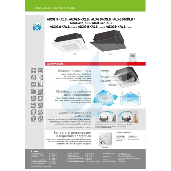 Climatiseur split mono Fujitsu 45 000 BTU AUXG45KRLB AOEG45KBTB 220 V Noir