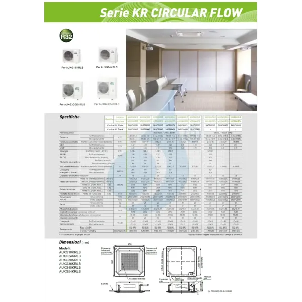 Climatiseur split mono Fujitsu 54 000 BTU AUXG54KRLB AOEG54KBTB 220 V Noir