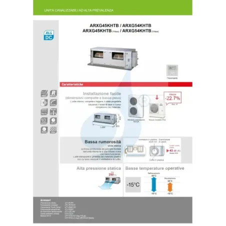 Climatiseur split mono Fujitsu 45 000 BTU ARXG45KHTB AOEG45KBTB 220 V