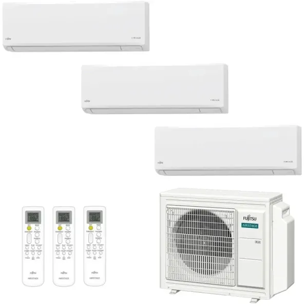 Fujitsu Trio Split 9+9+9 KN WiFi airconditioner AOEG24KBCA3