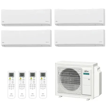 Fujitsu Quadri Split 7+7+12+12 KN WiFi AOEG30KBTA4 Blanc