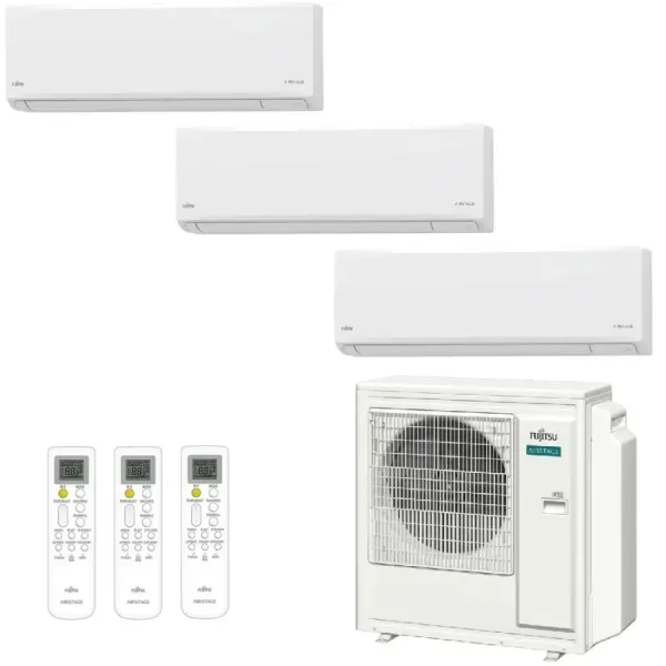 Fujitsu Trio Split 12+12+12 KN WiFi airconditioner AOEG36KBTA5