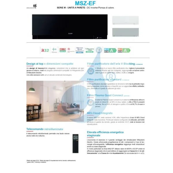 Mitsubishi Trio Split 12+15+15 Zilver MXZ-3F68VF4 Airconditioner