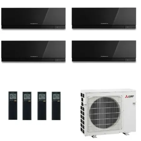 Mitsubishi Quadri Split 9+9+9+18 Btu Schwarz MXZ-4F72VF4